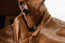 Jaqueta Longa de Couro com Capuz Masculina Sampaio®